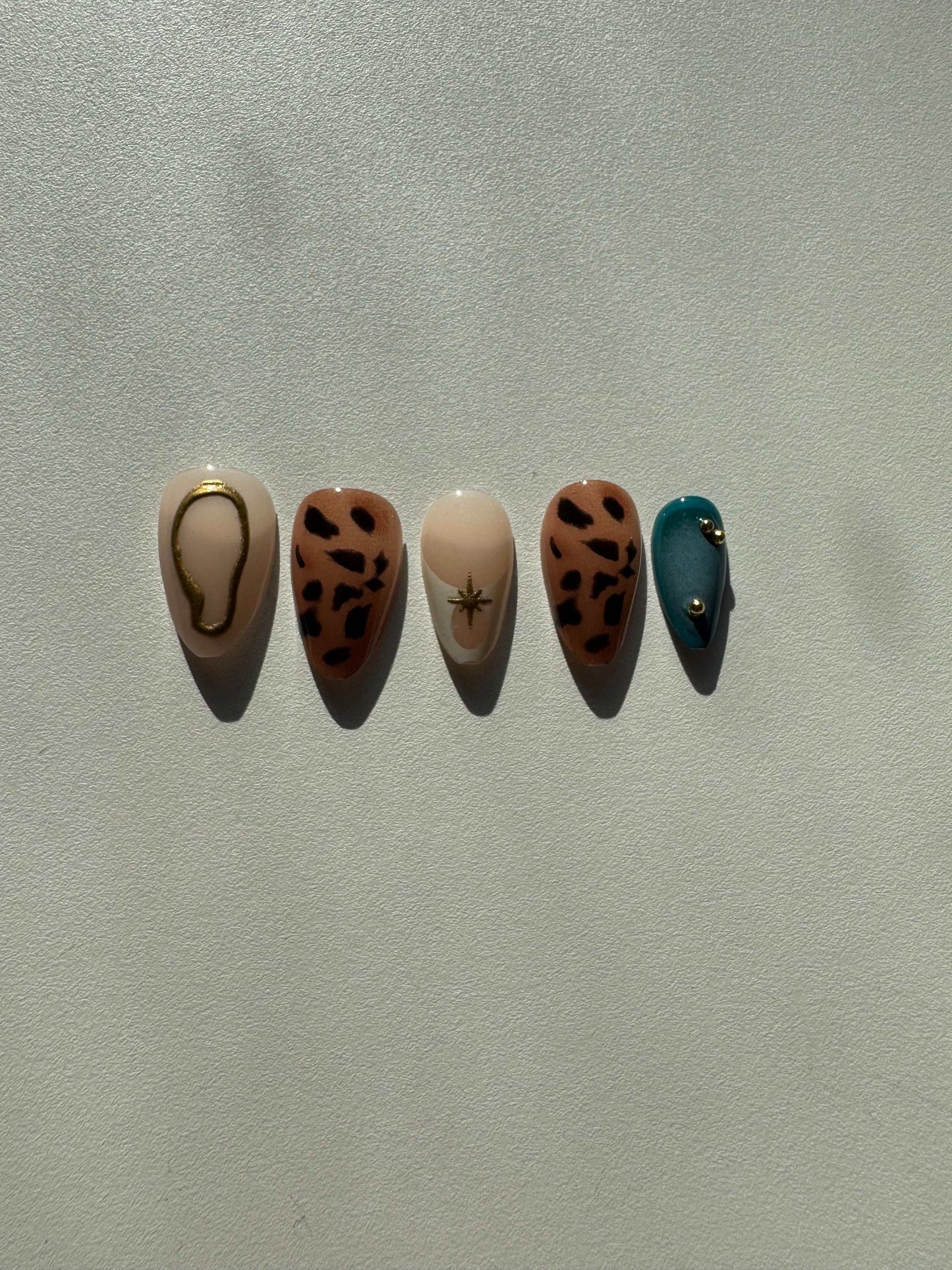 animal print almond nails