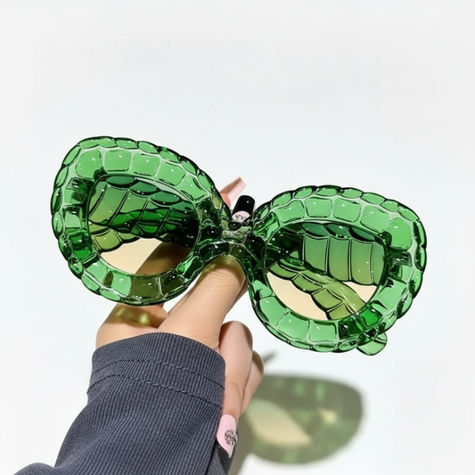 Chunky Green Retro Statement Sunglasses