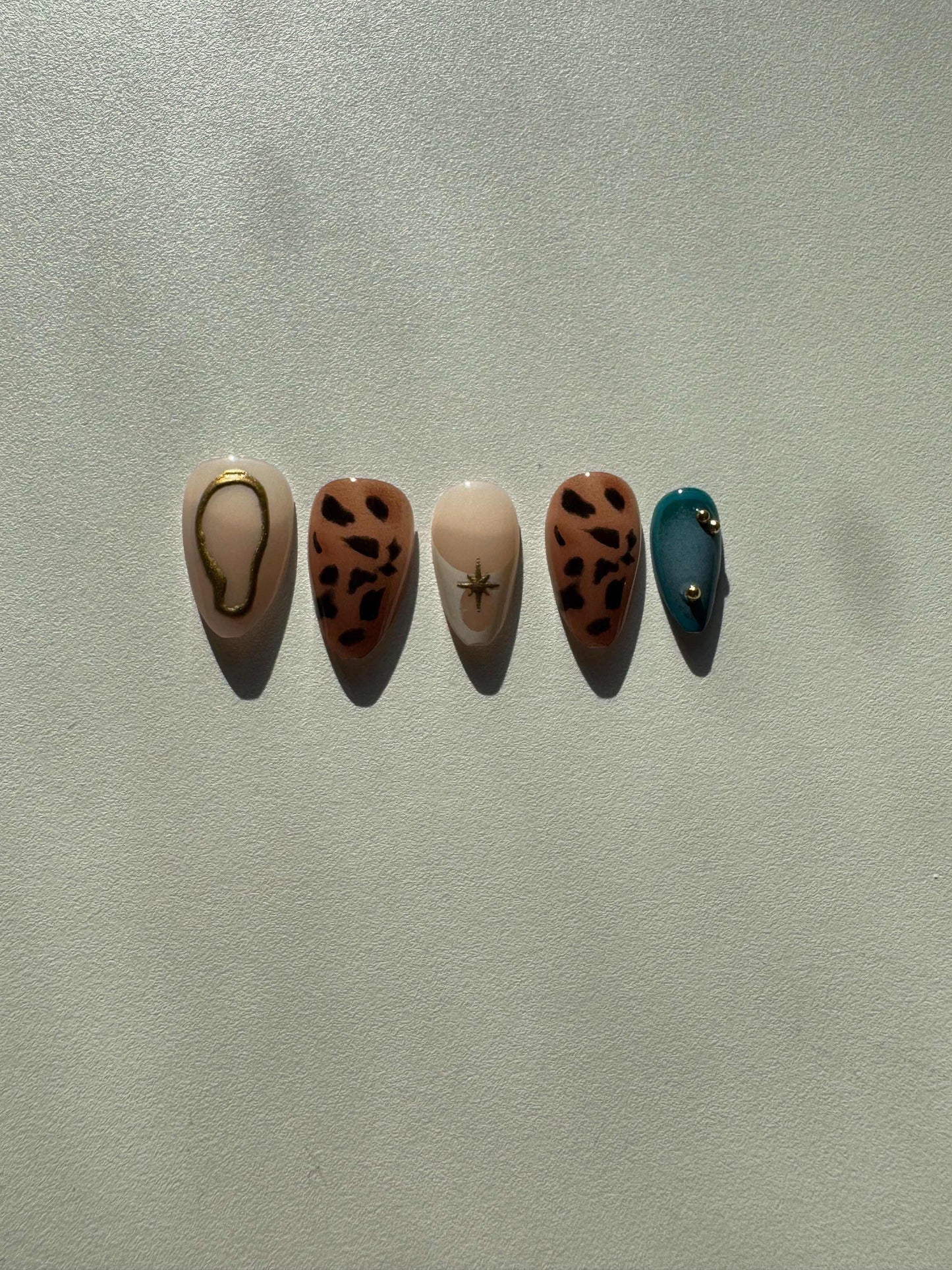 animal print almond nails