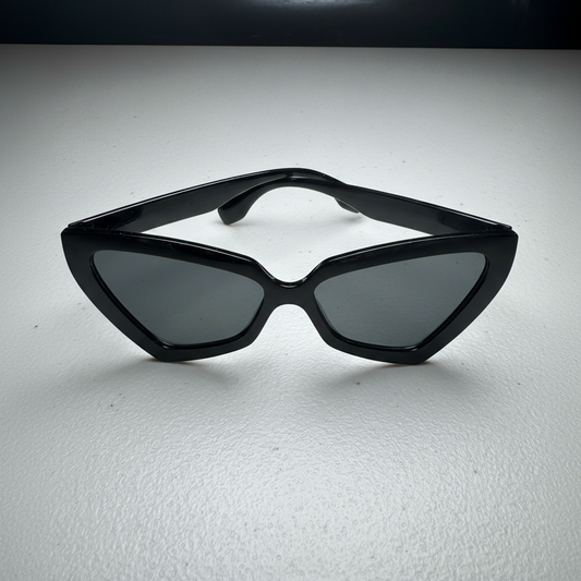Futuristic Black Cat-Eye Sunglasses