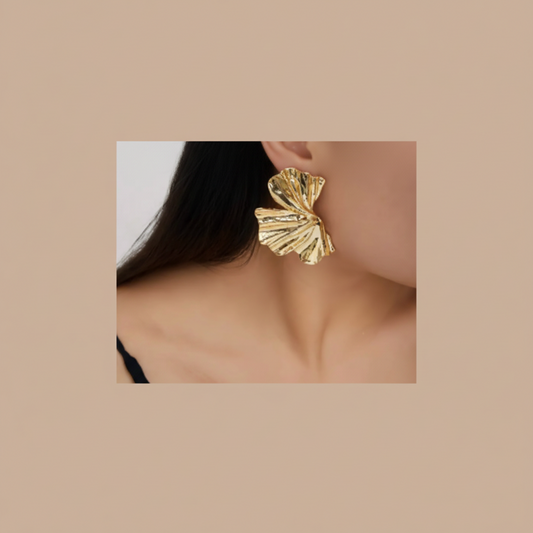 Gold Leaf Statement Earrings