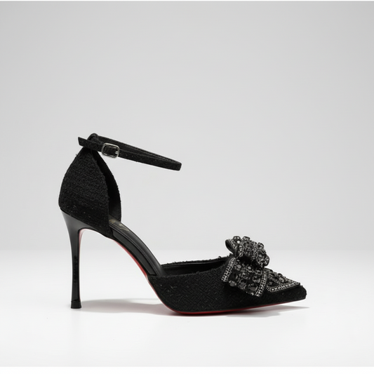 Elegant Black Bow Heels (Valentine Ready)