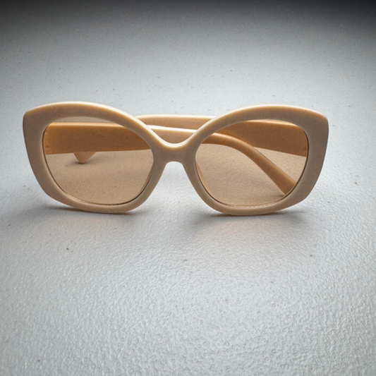 Elegant Beige Cat-Eye Sunglasses